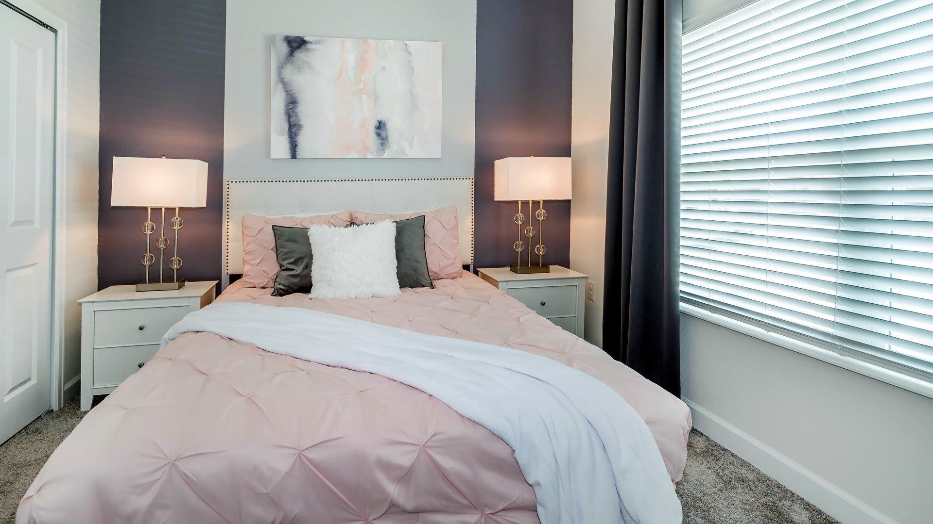 Comfortable king bed in a spacious bedroom, ensuring restful nights and a luxurious atmosphere