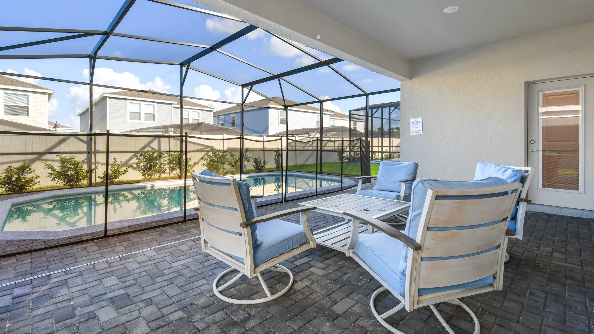Poolside outdoor seating, offering a relaxed and comfortable setting for leisure and enjoyment