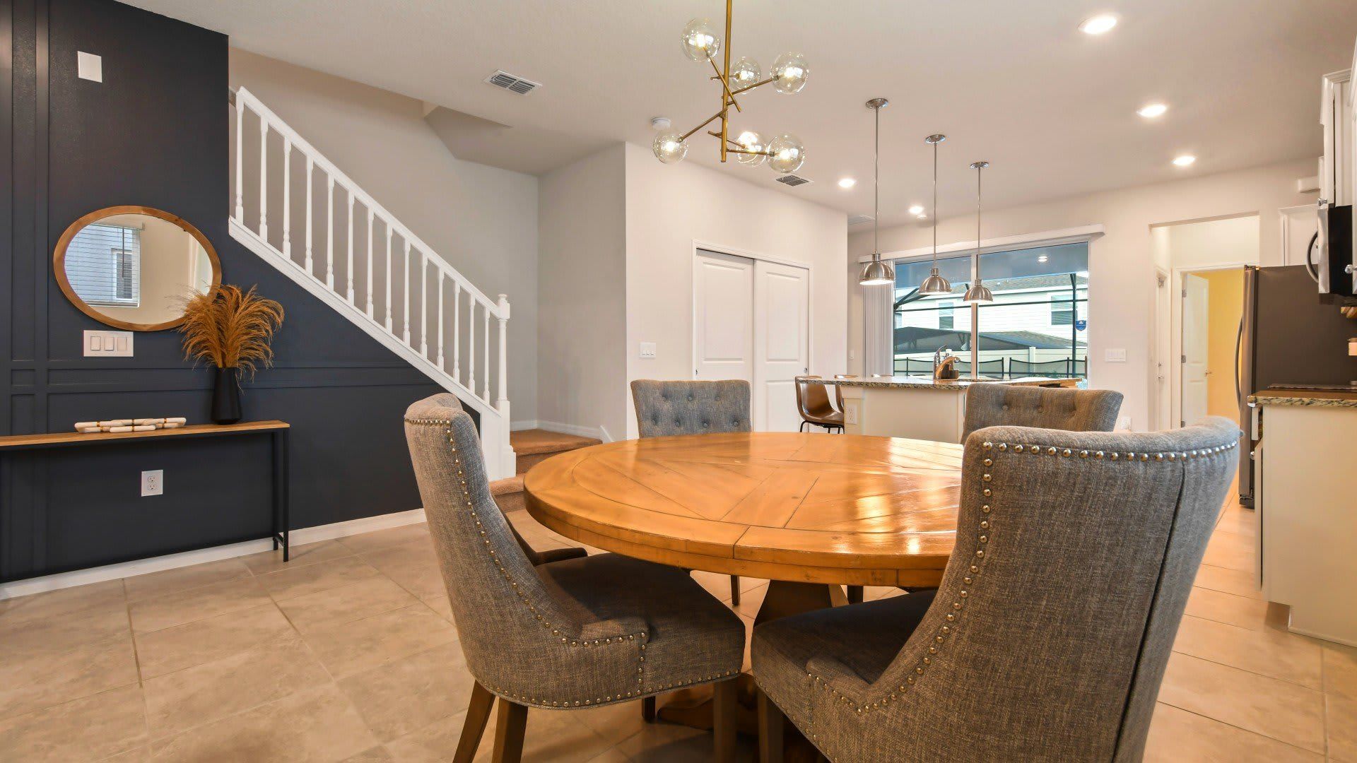 Additional dining seat, ensuring flexibility for accommodating extra guests during meals or gatherings.