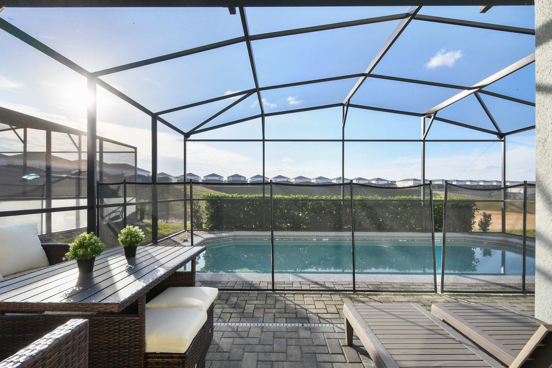 Relax by the poolside and soak up the sun in our beautiful pool, offering you a peaceful escape during your stay.