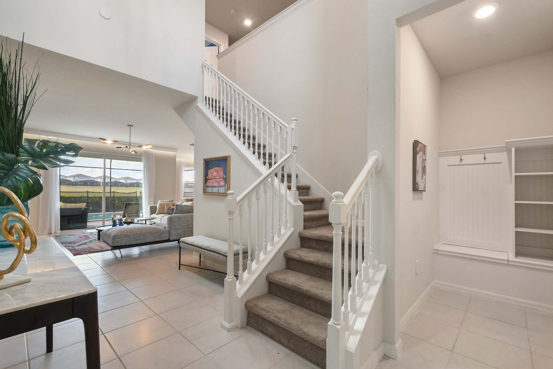 Ascend to comfort and relaxation with our well-lit and sturdy stairs, ensuring easy access to all areas of your accommodation.