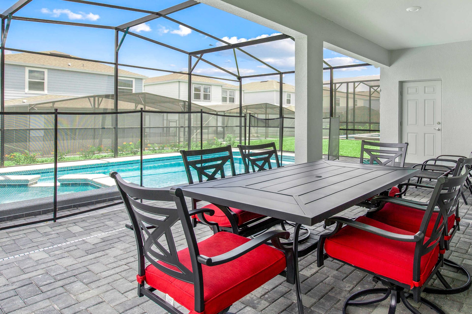 Poolside outdoor seating, offering a relaxed and comfortable setting for leisure and enjoyment
