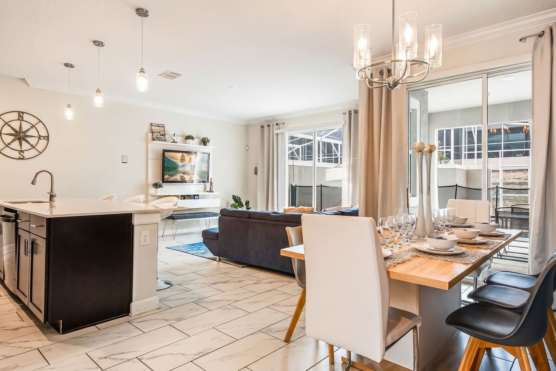 Ample dining space, ensuring there's enough room for everyone to comfortably gather and enjoy meals