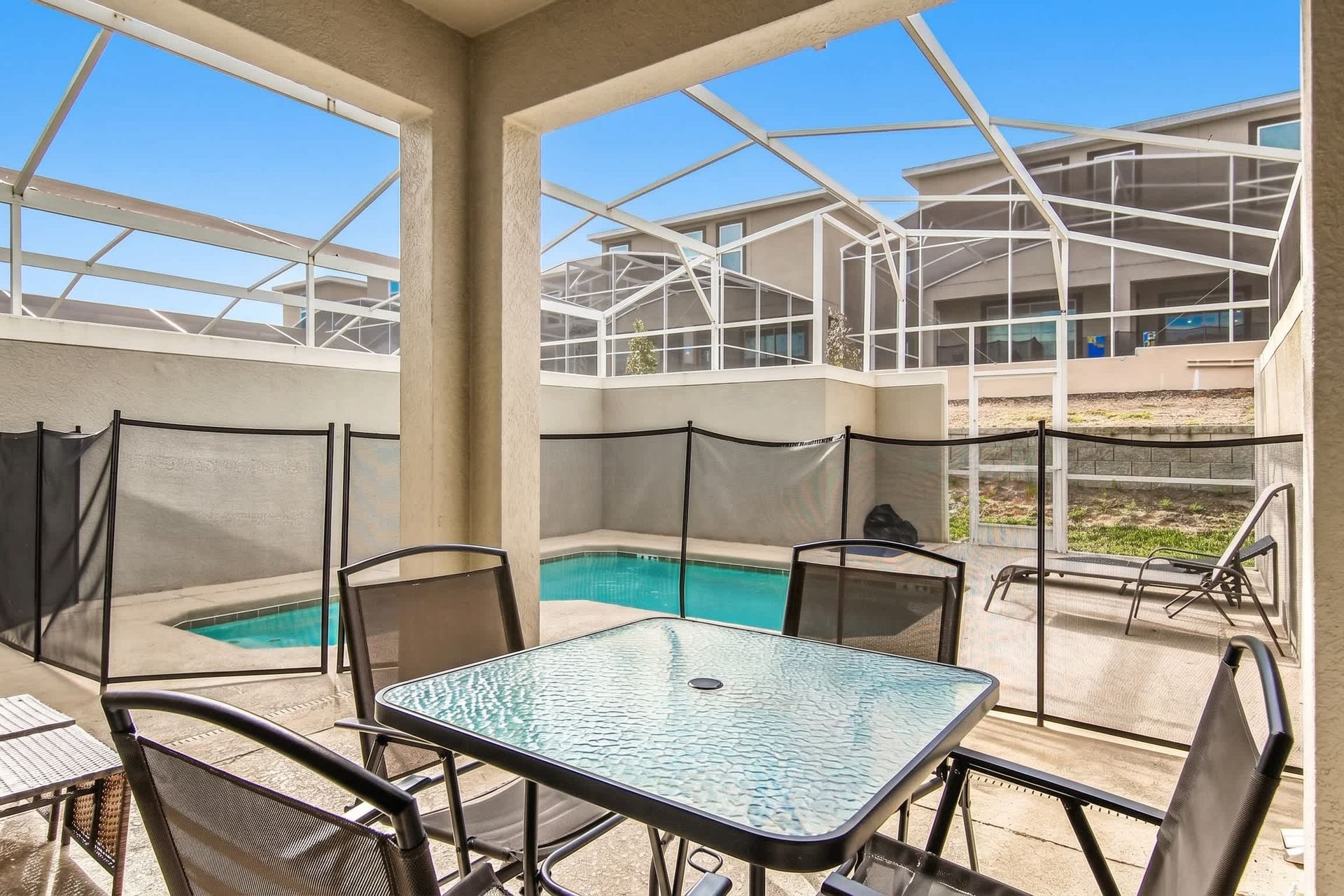 Exclusive enjoyment of screened-in spa and pool for you, friends, and family!.