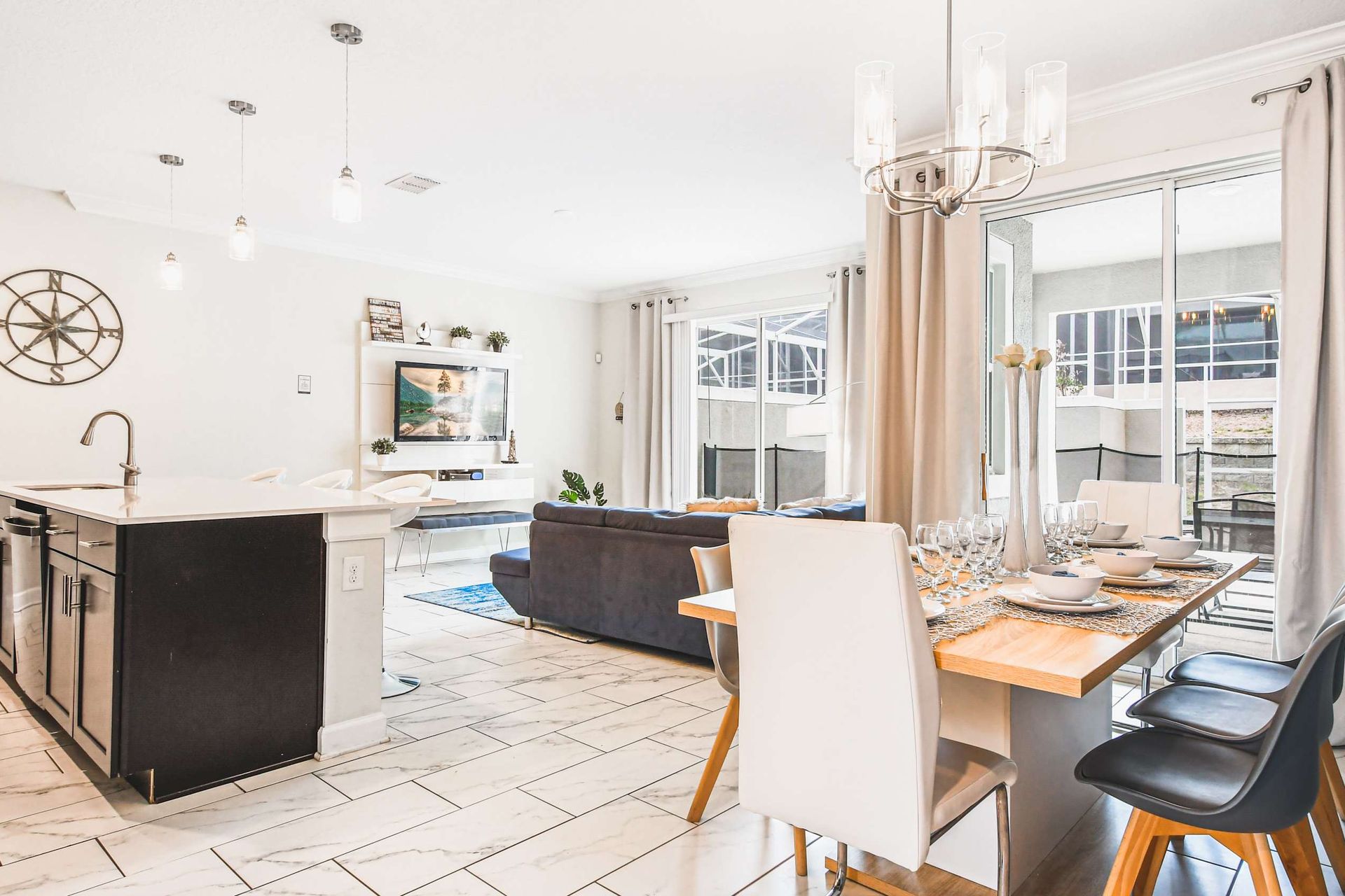 Ample dining space, ensuring there's enough room for everyone to comfortably gather and enjoy meals