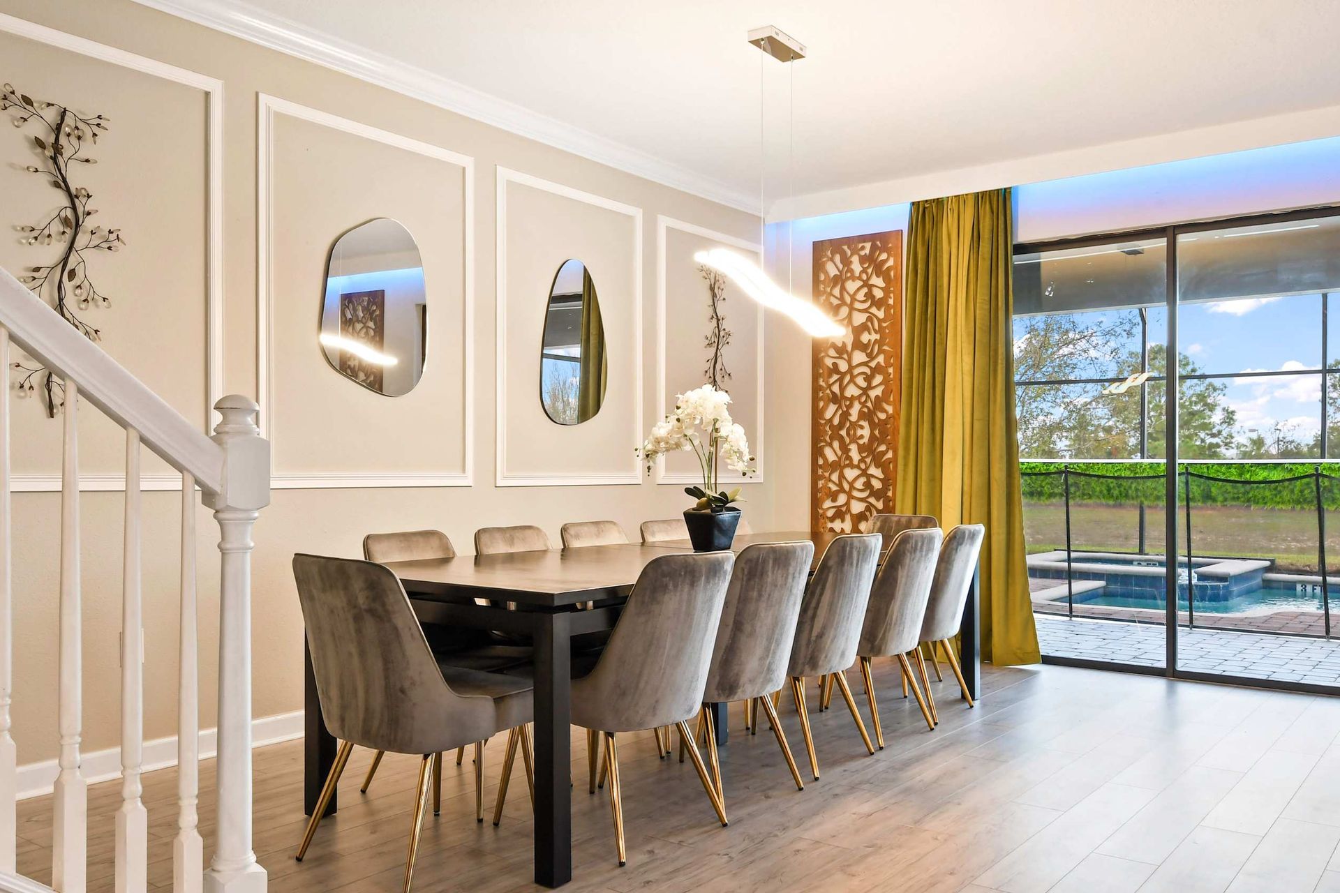 Ample dining space, ensuring there's enough room for everyone to comfortably gather and enjoy meals