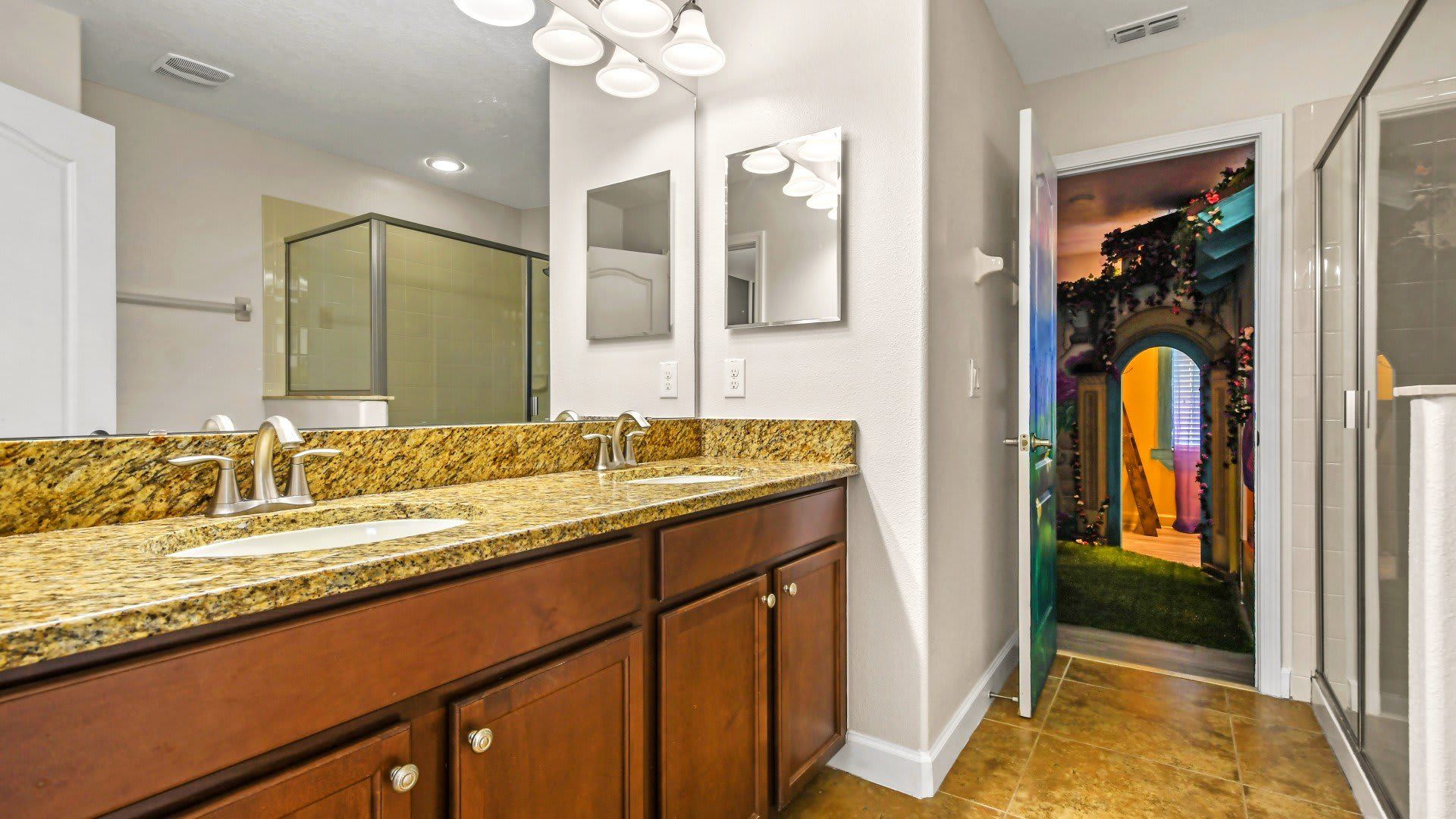 Spotless, sanitized full bathroom ensuring cleanliness and hygiene for a refreshing experience