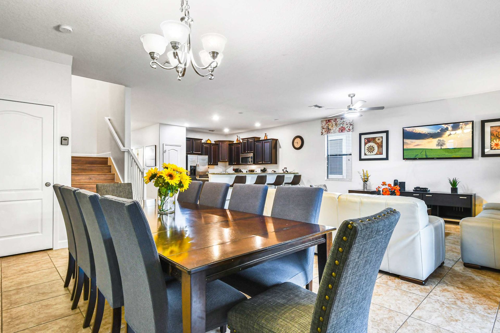 Spacious elegance with a 10-seater dining table for grand gatherings