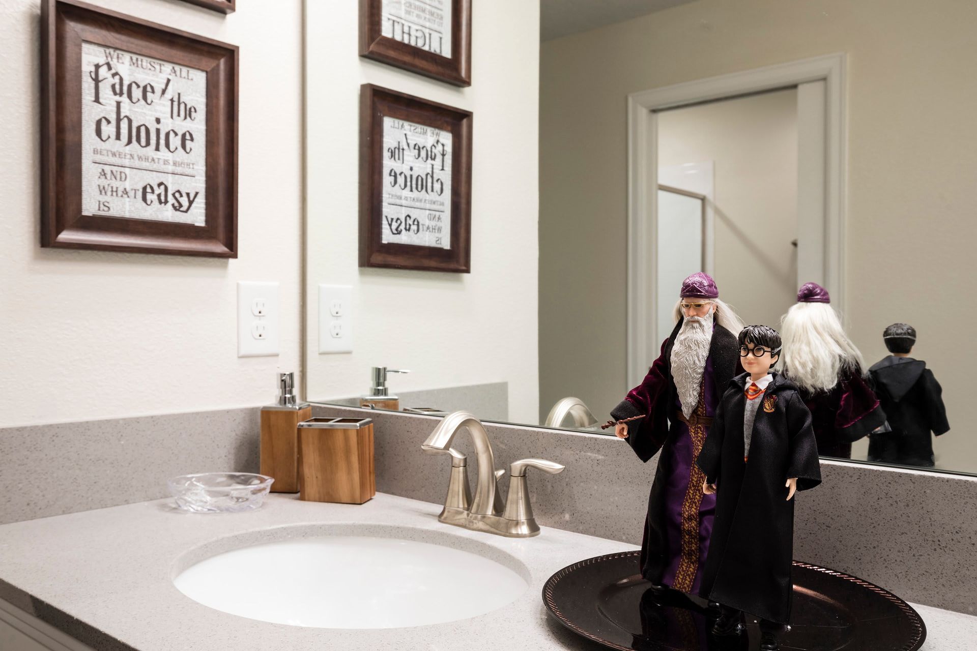 Charming details in the wizard-themed bathroom, perfect for fans!