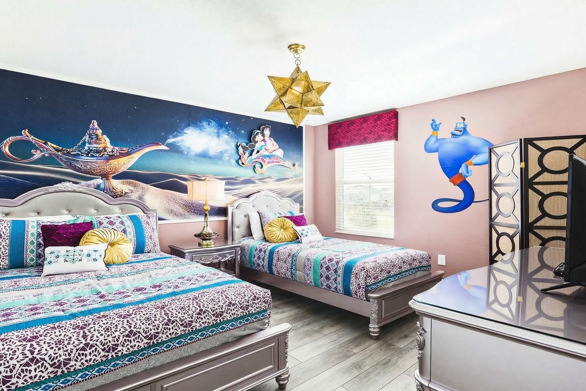 Aladdin-themed bedroom, Arabian Nights comes to life through captivating decor.
