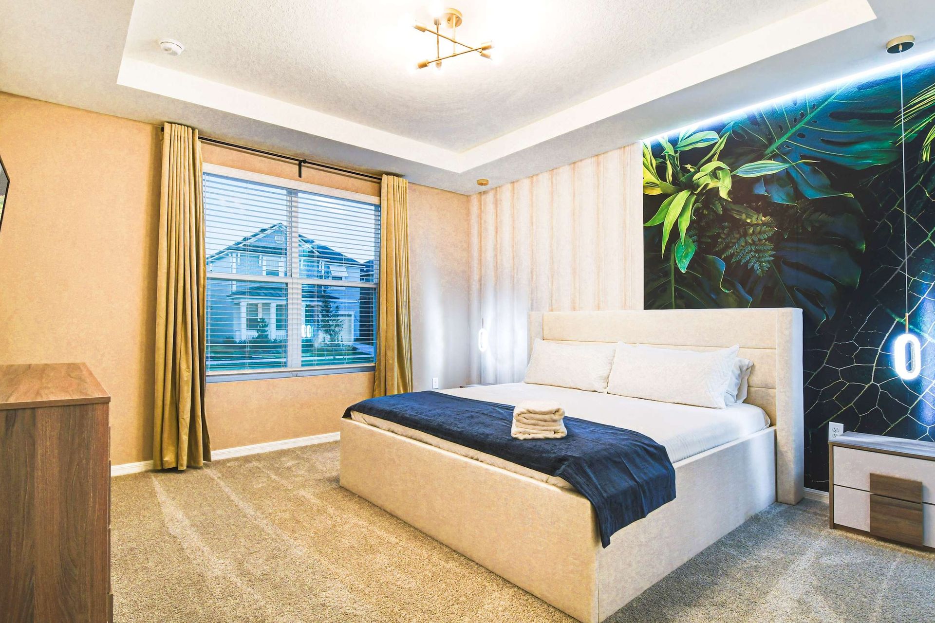 Each bed adorned with plush, hotel-quality linen, ensuring a luxurious and comfortable sleep experience