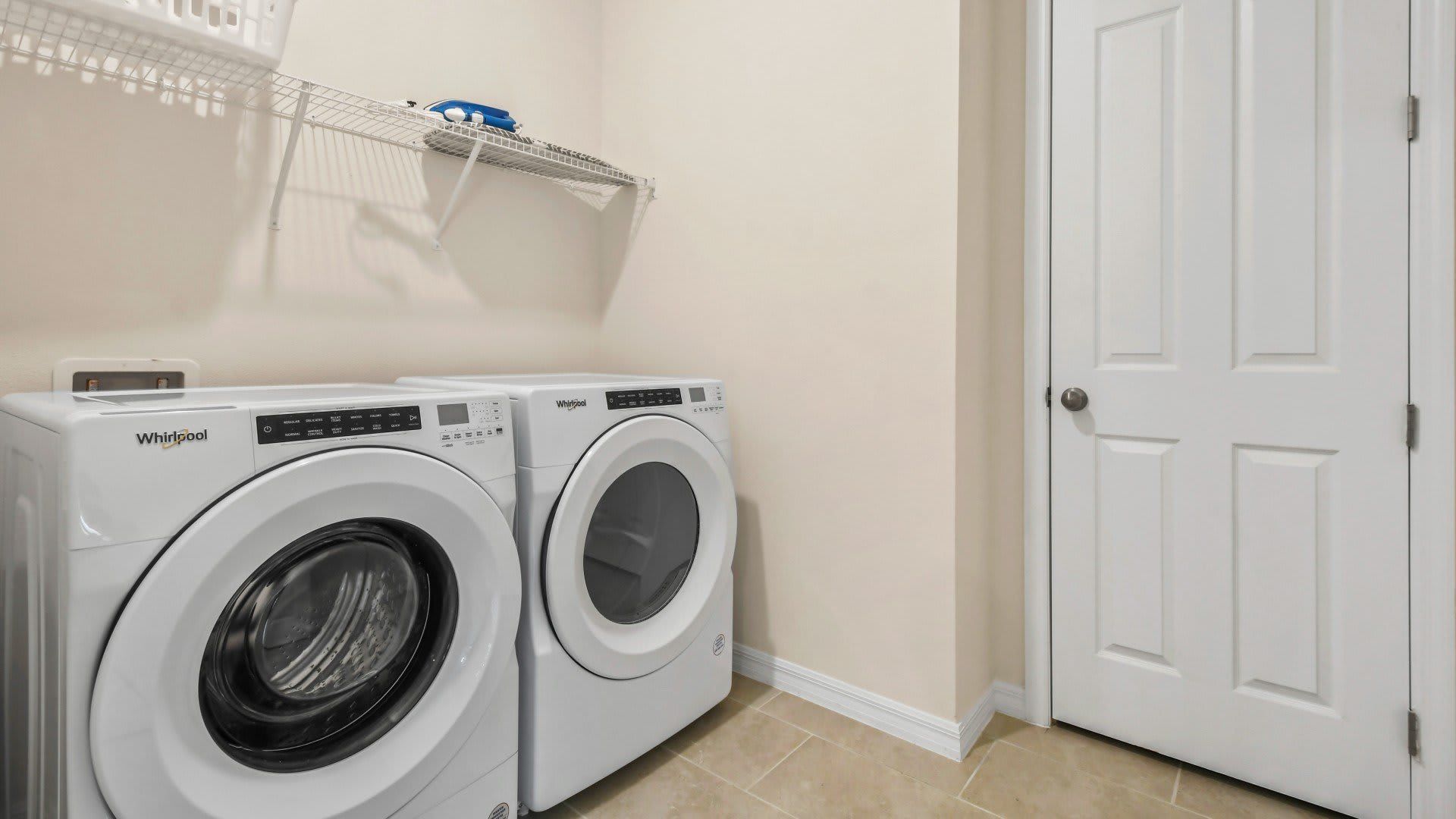Equipped with a washer for convenient and efficient laundry care within a dedicated and organized space