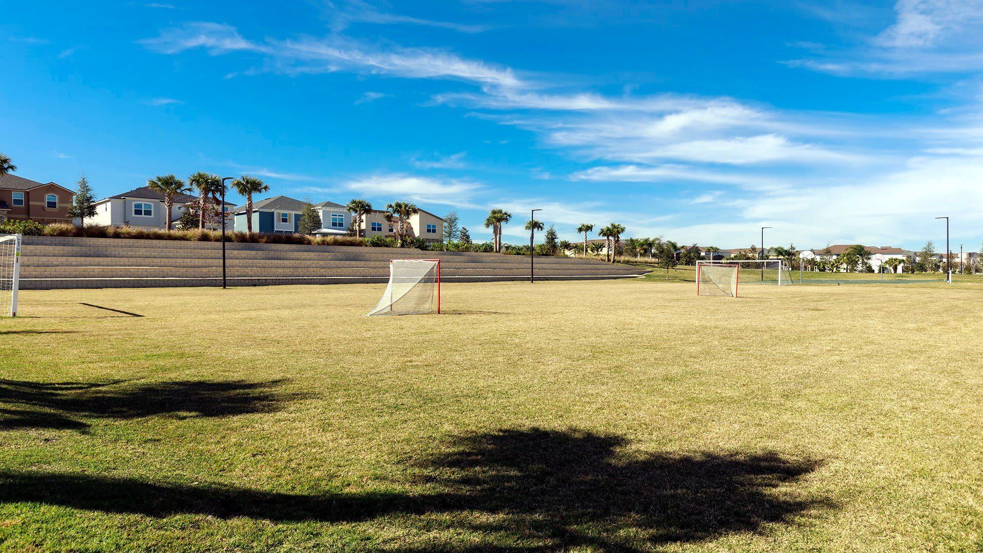 An expansive and well-maintained field for soccer enthusiasts, providing a space for fun and friendly matches