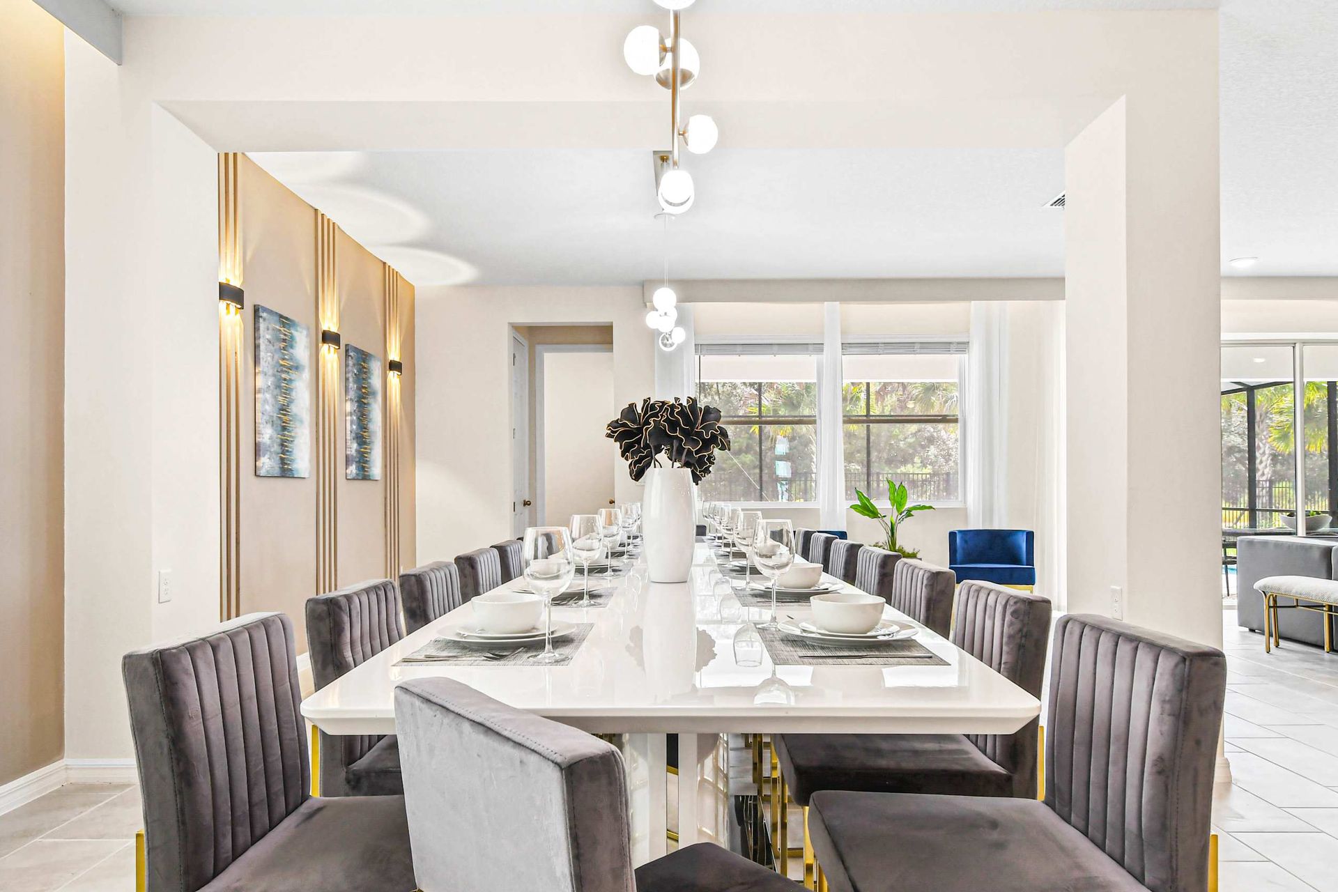 Ample and spacious, providing a generous area for comfortable dining and enjoyable gatherings