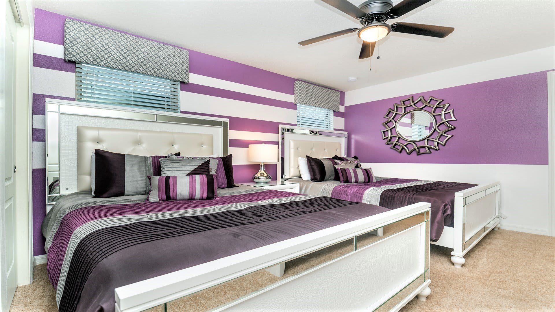 Bedroom accommodating with a full bed and an additional twin bed.