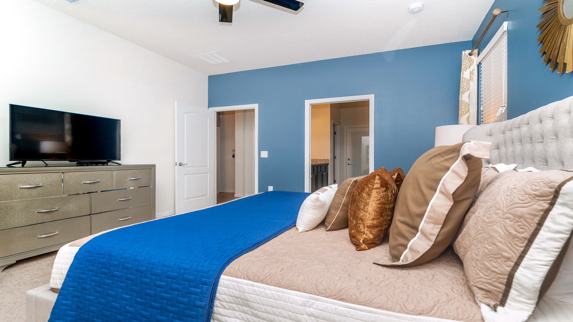 Luxurious comfort with a spacious king-sized bed.