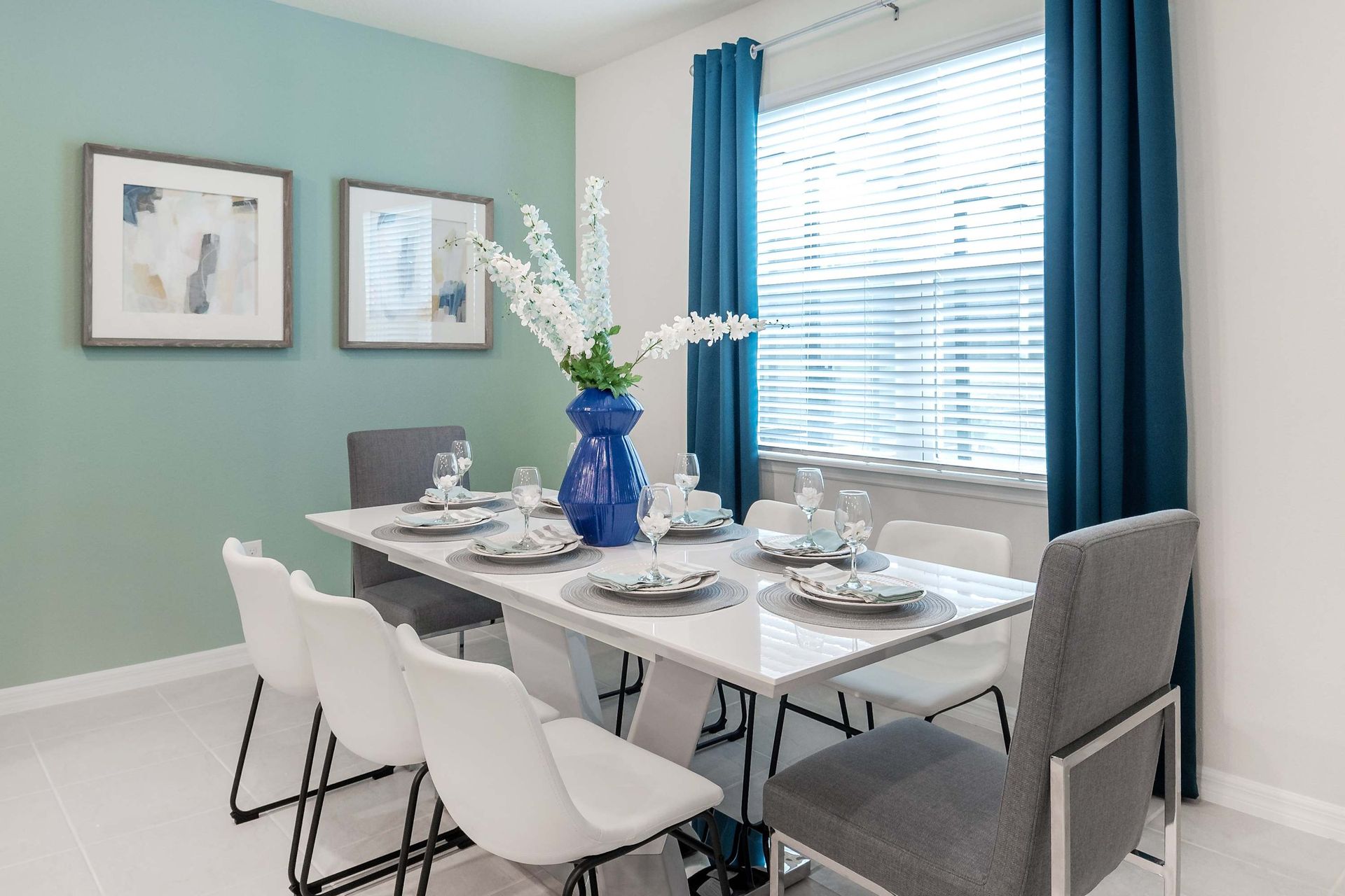 Dining Table: Spacious and inviting, the 8-seater table provides a comfortable setting for larger gatherings and enjoyable meals