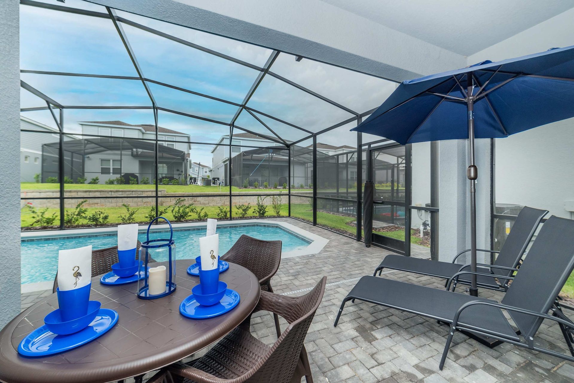 Screened Pool & Spa: Enjoy a private oasis with a screened pool and spa for a serene and refreshing retreat