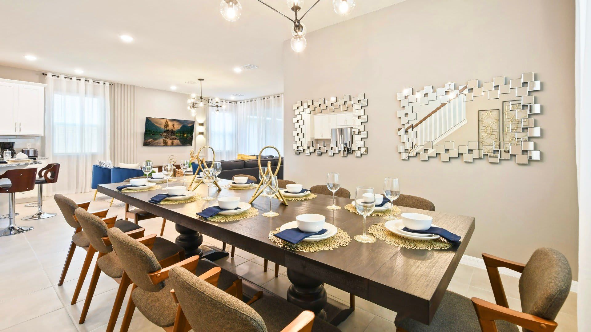 Dining Area: Spacious elegance with a 10-seater dining table.