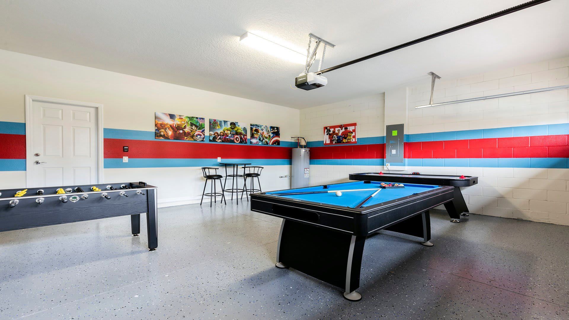 Game Room: Exciting space with a pool table and foosball setup for endless entertainment and friendly competition