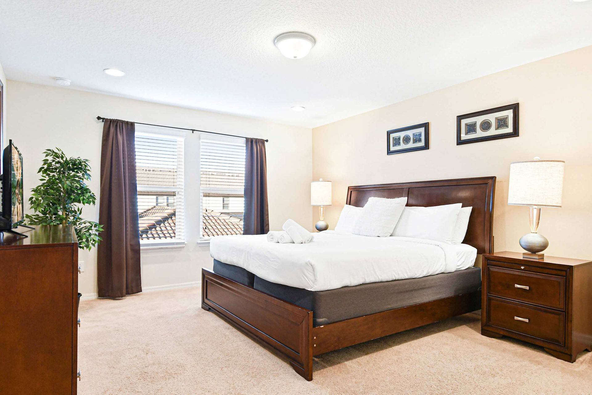 Unwind in our serene bedroom, offering you a tranquil oasis to relax and recharge.