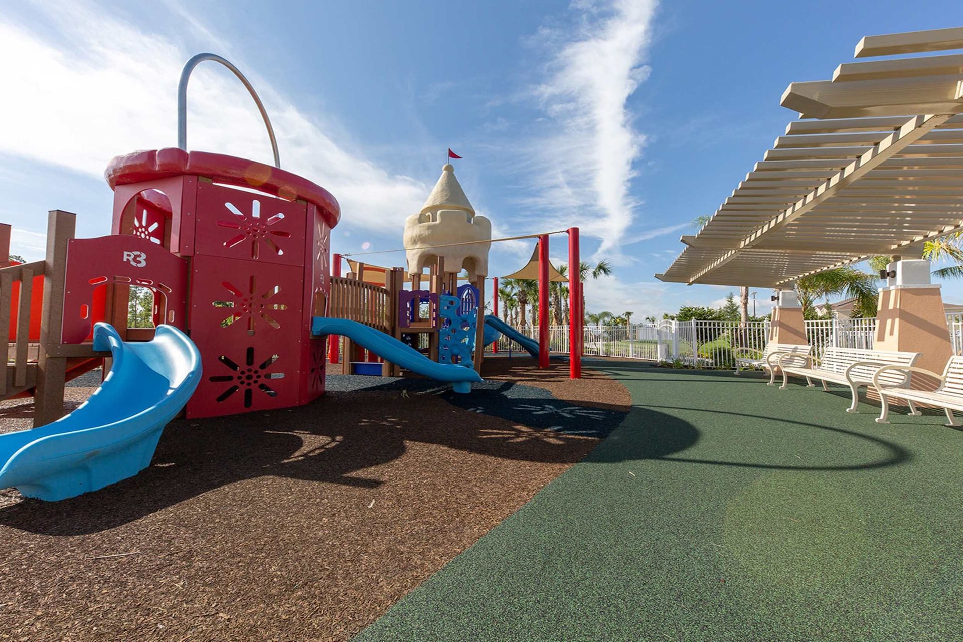 A whimsical and adventurous fort within the resort's playground, creating a playful and imaginative space.