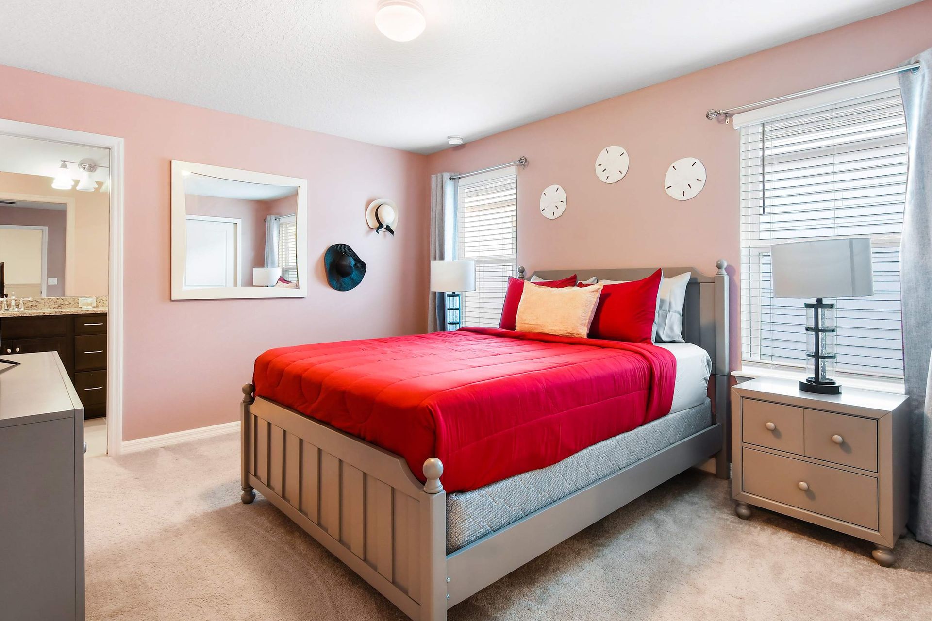 Experience the epitome of comfort and style in the queen bedroom.