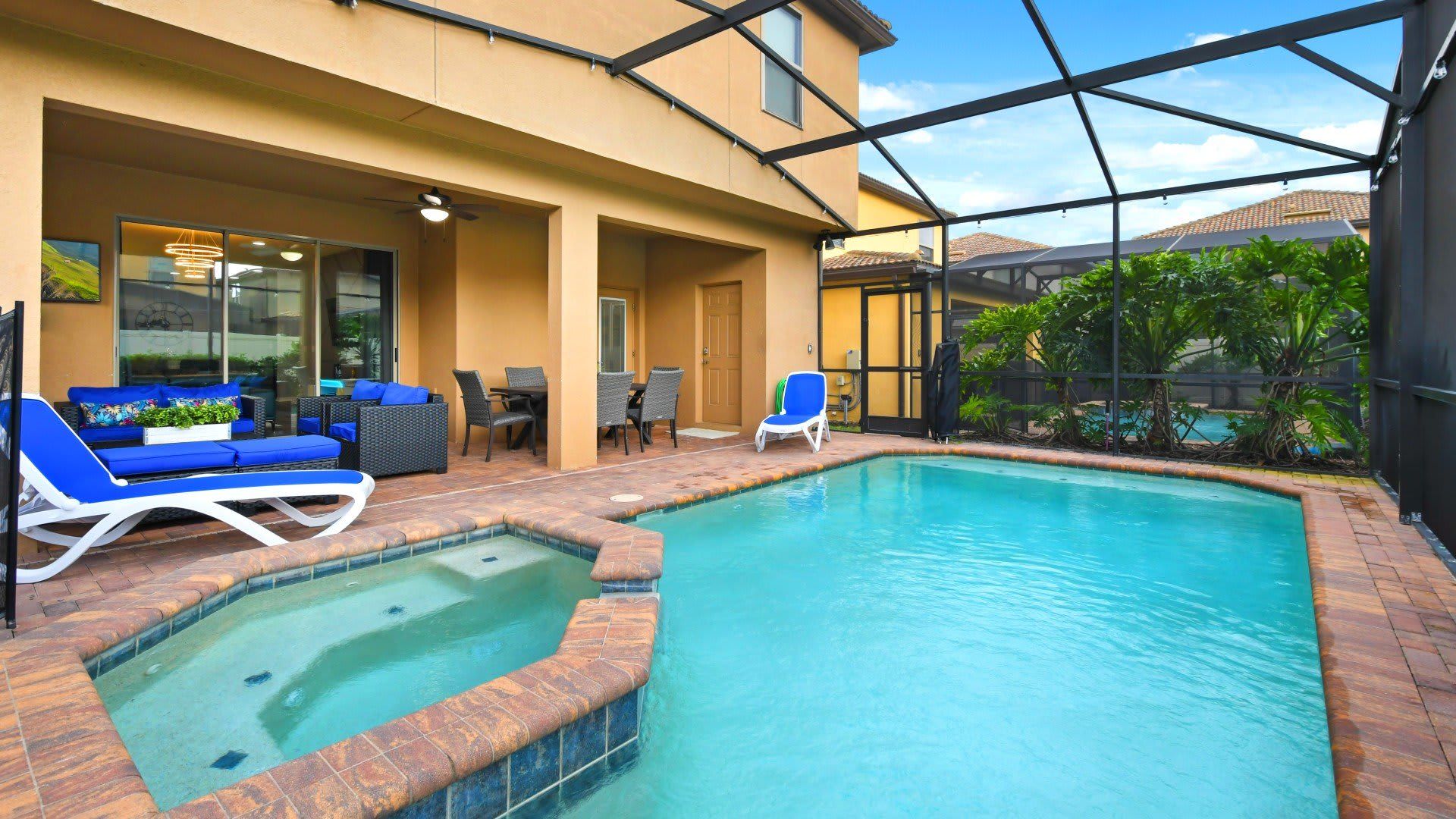 You'll have the screened in spa and pool all to yourself