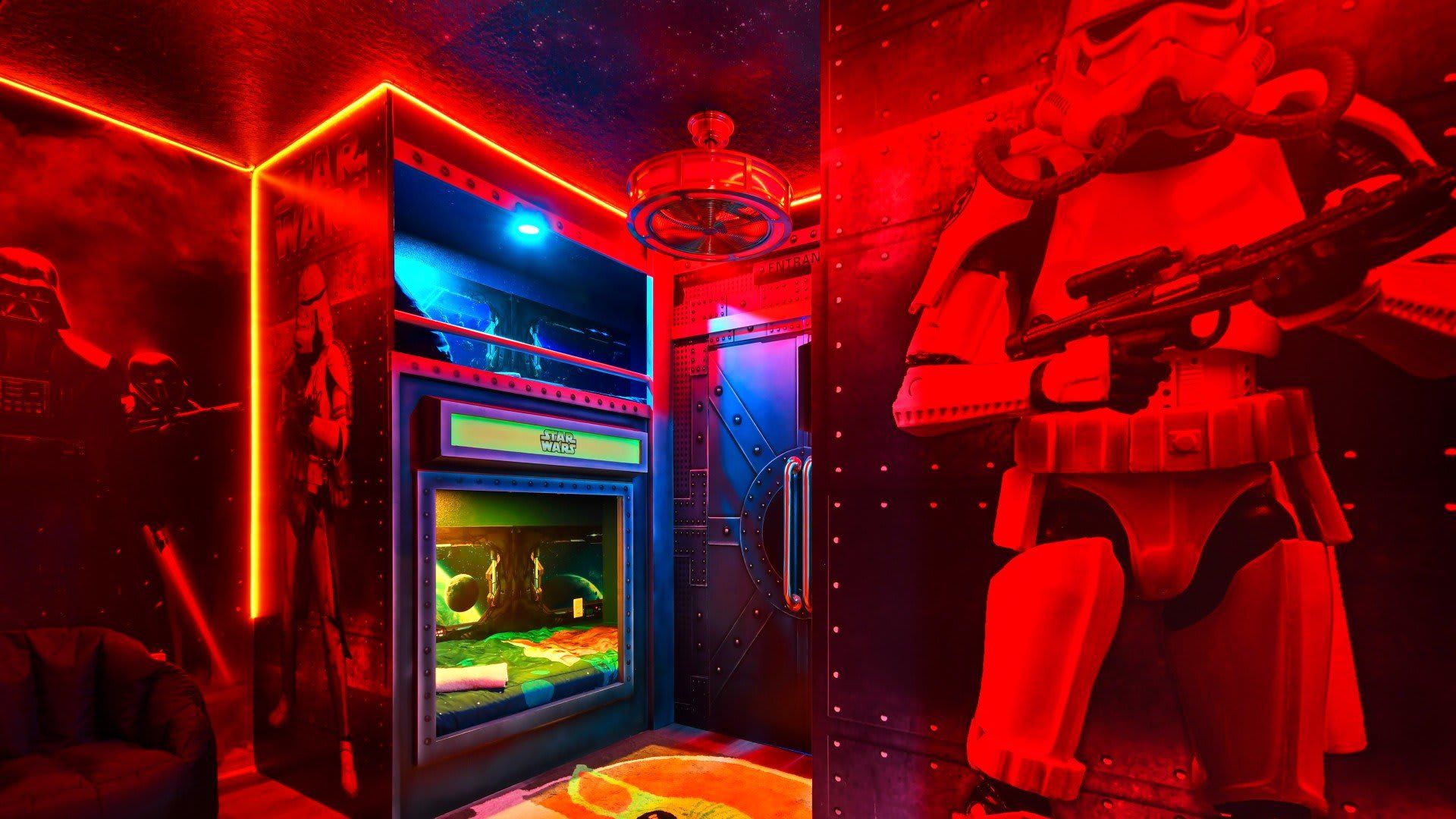 Stylishly decorated Star Wars bedroom for kids who love sci-fi