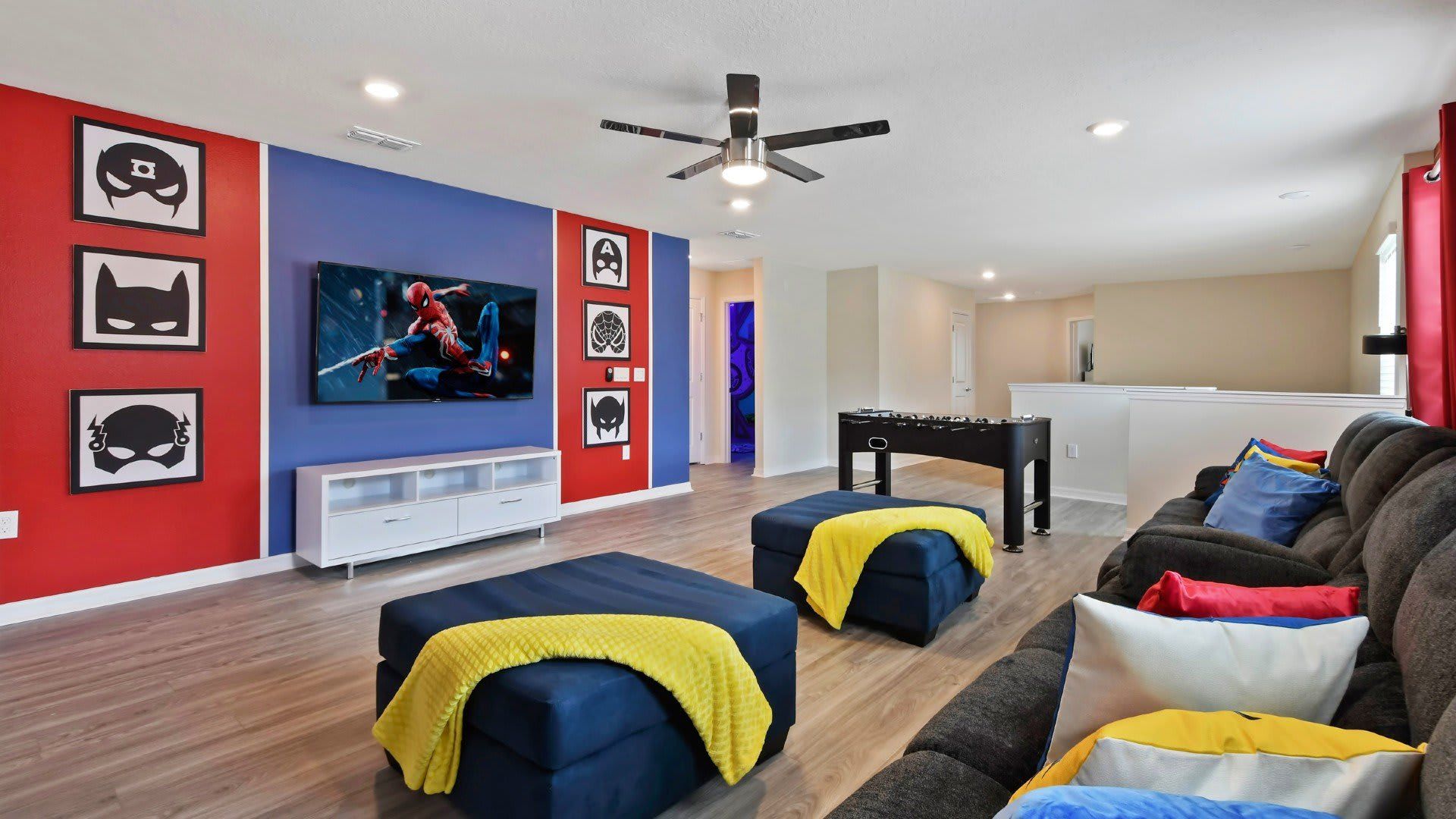 Comfy couch & chairs invite you to unwind.