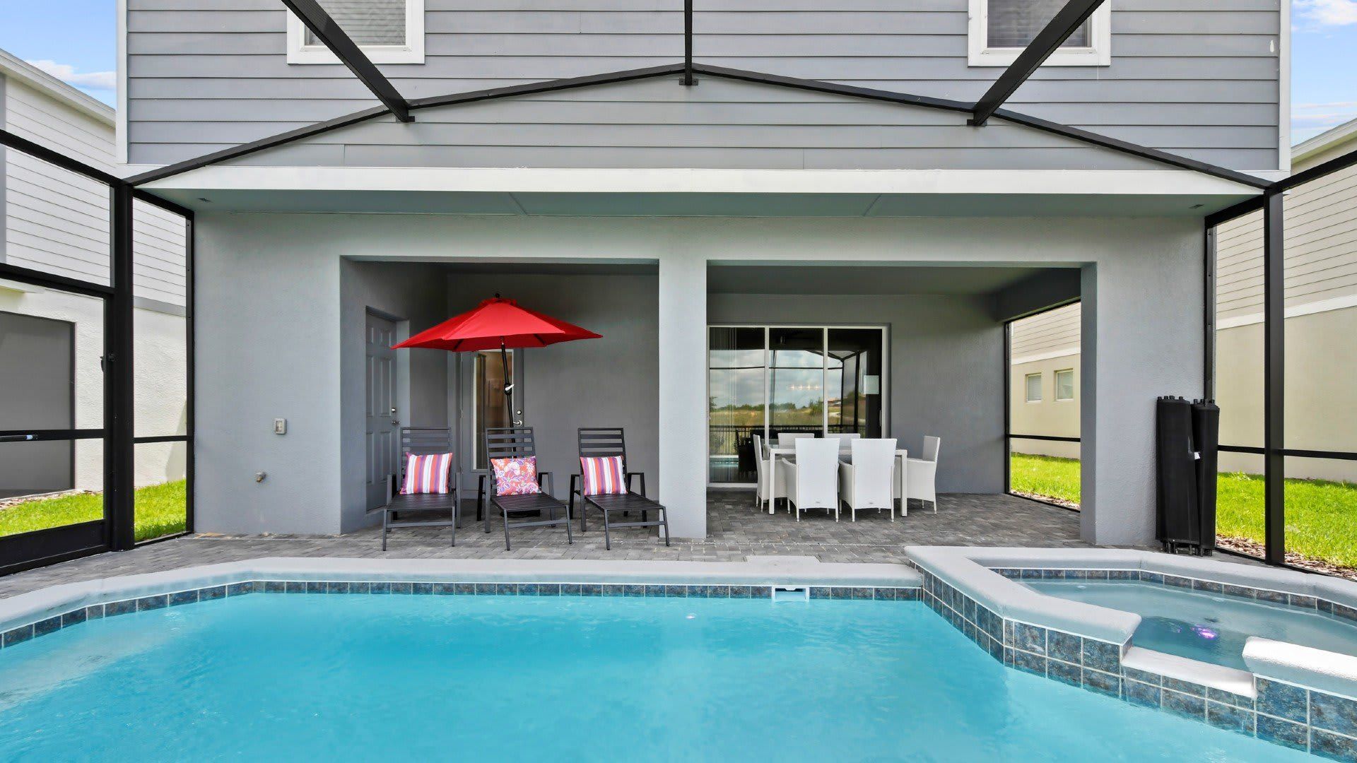 Pool, chairs, and clear water. Perfect relaxation