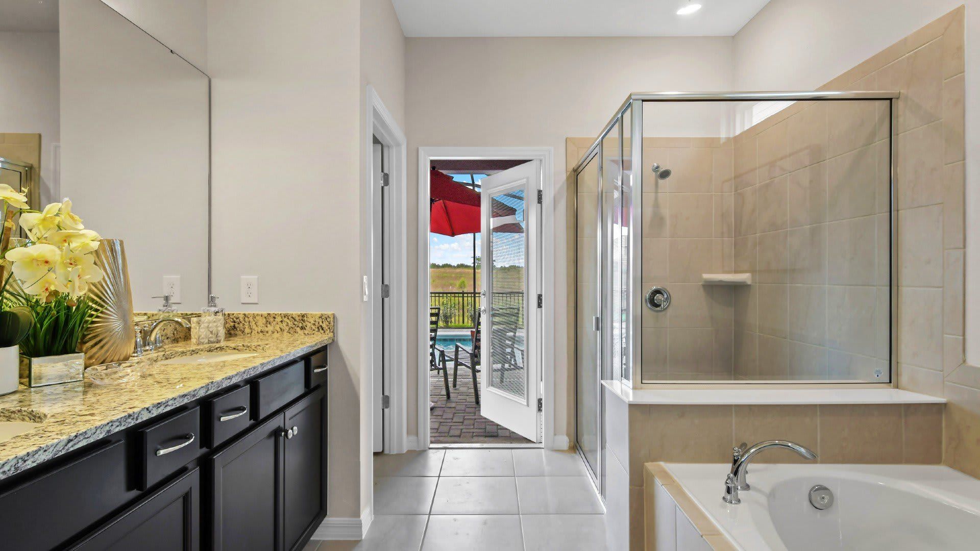 Complete and clean bathroom