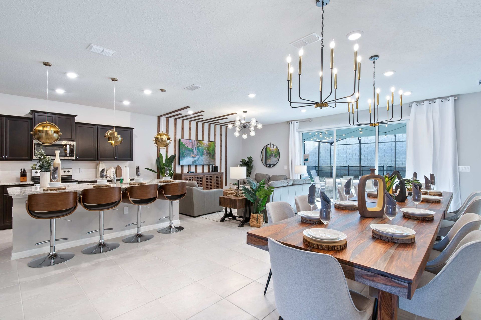 Stunning open-concept home with modern décor, elegant dining & cozy living space!