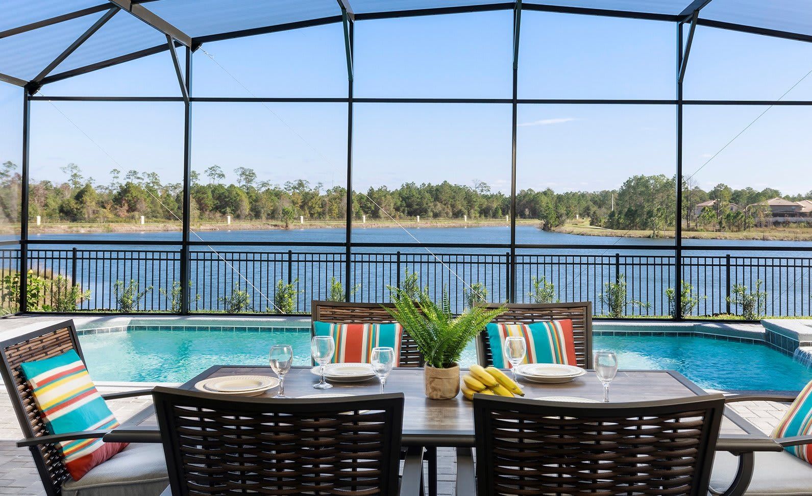Enjoy stunning views out on to the lake from your own private pool