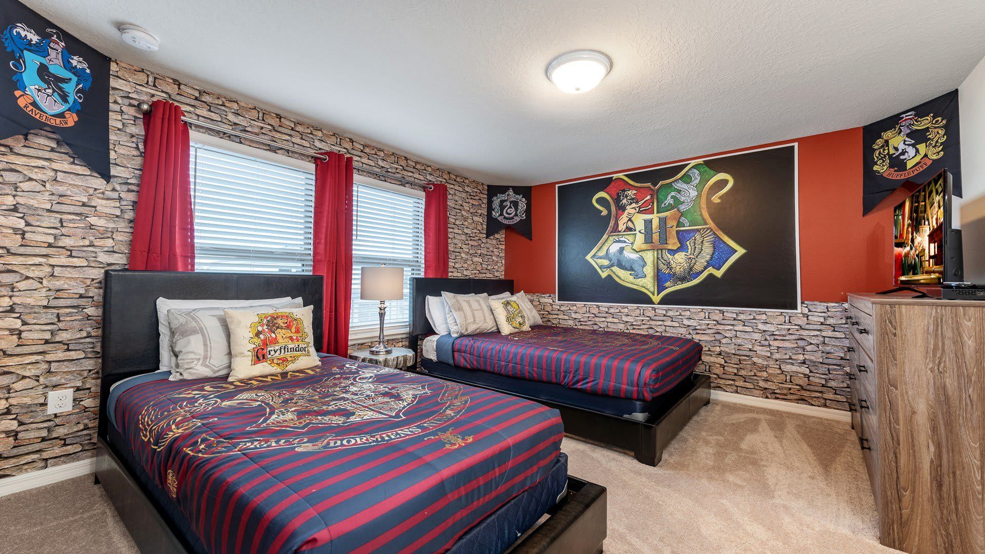 Bedroom: Features a full-size bed and an additional twin bed