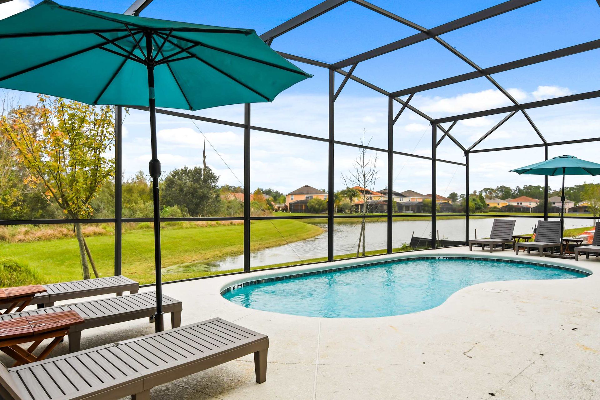 Enjoy stunning views out on to the lake from your own private pool.
