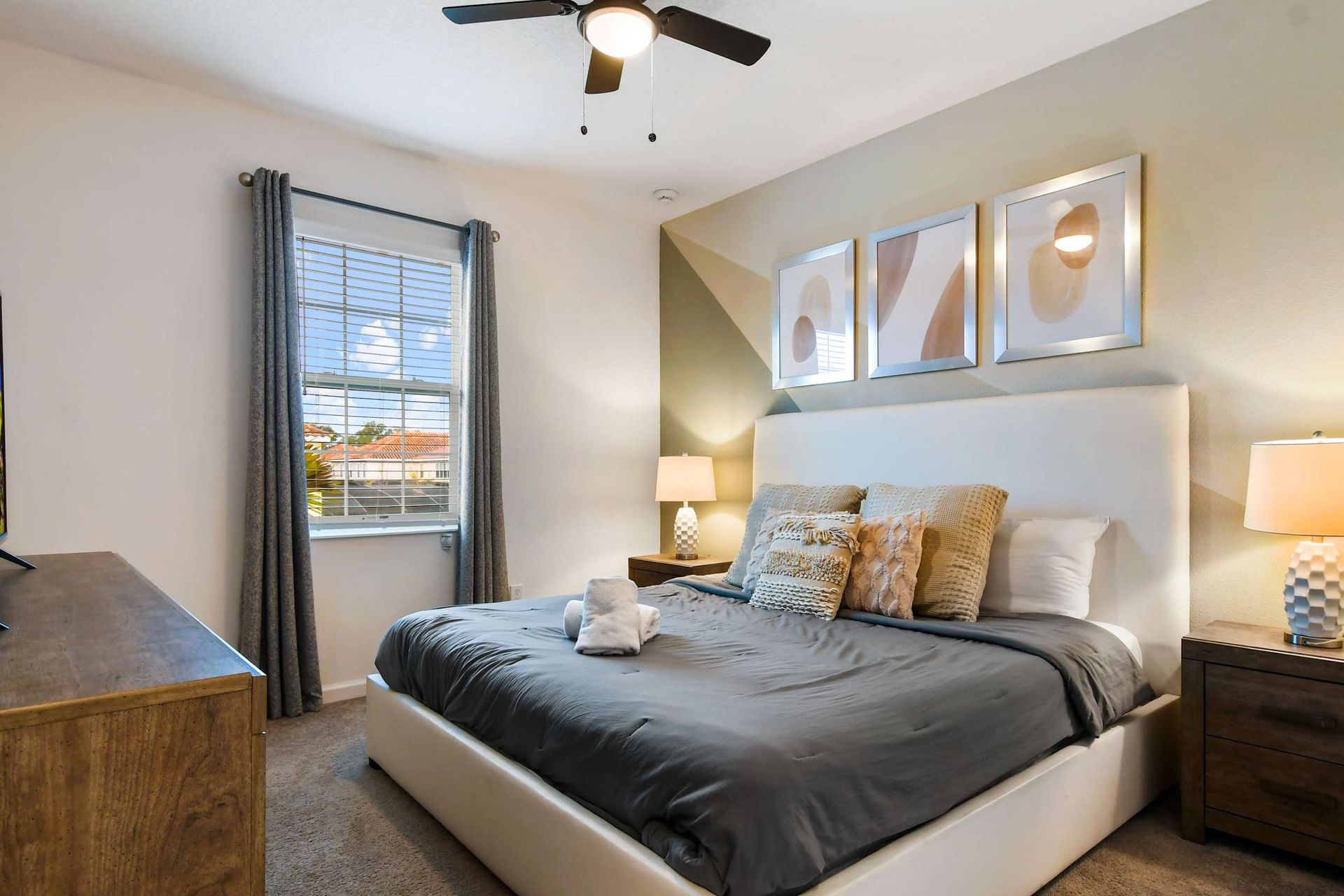 The spacious second bedroom with a comfortable king bed