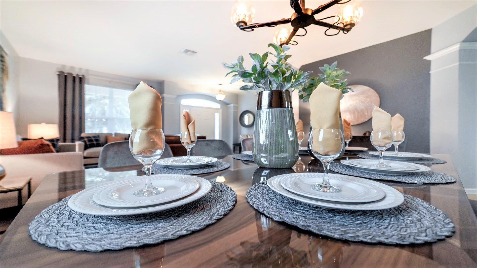 Elegant dining space with modern decor, perfect for stylish meals and gatherings
