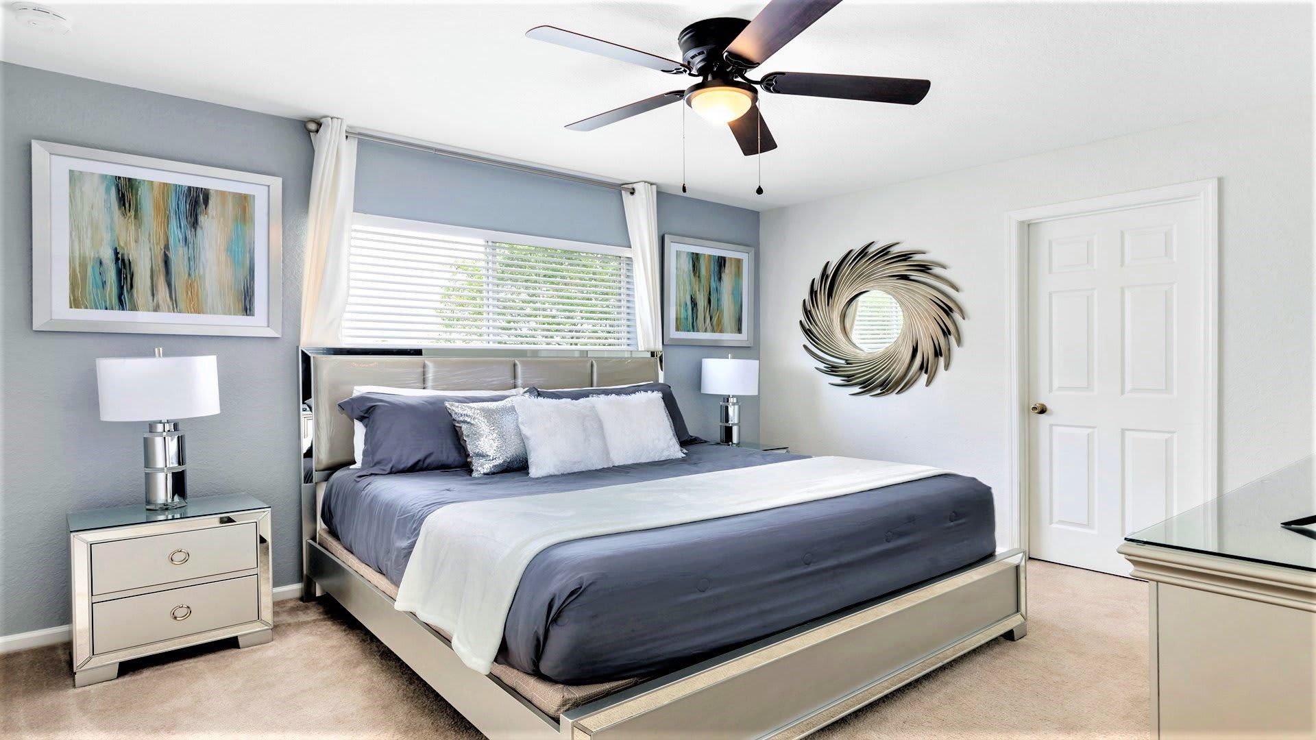 The spacious third bedroom with a comfortable king bed