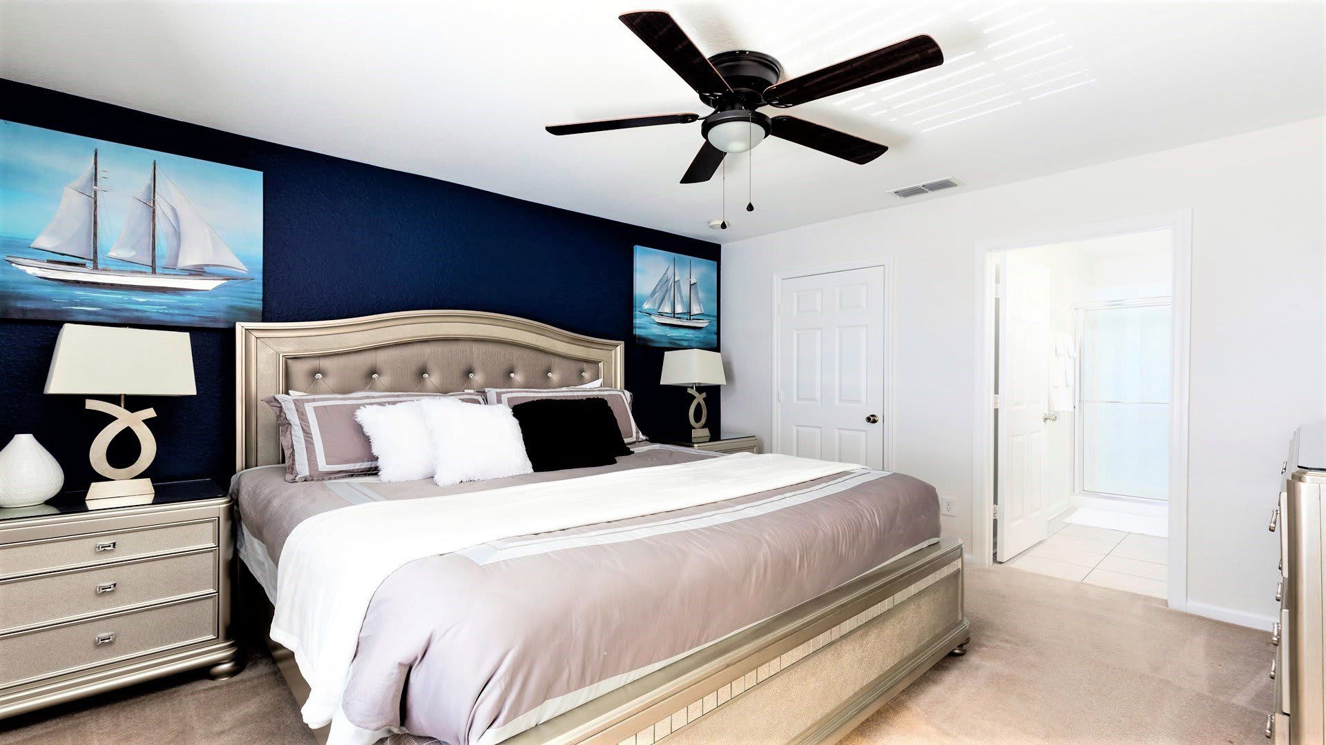 The spacious second bedroom with a comfortable king bed