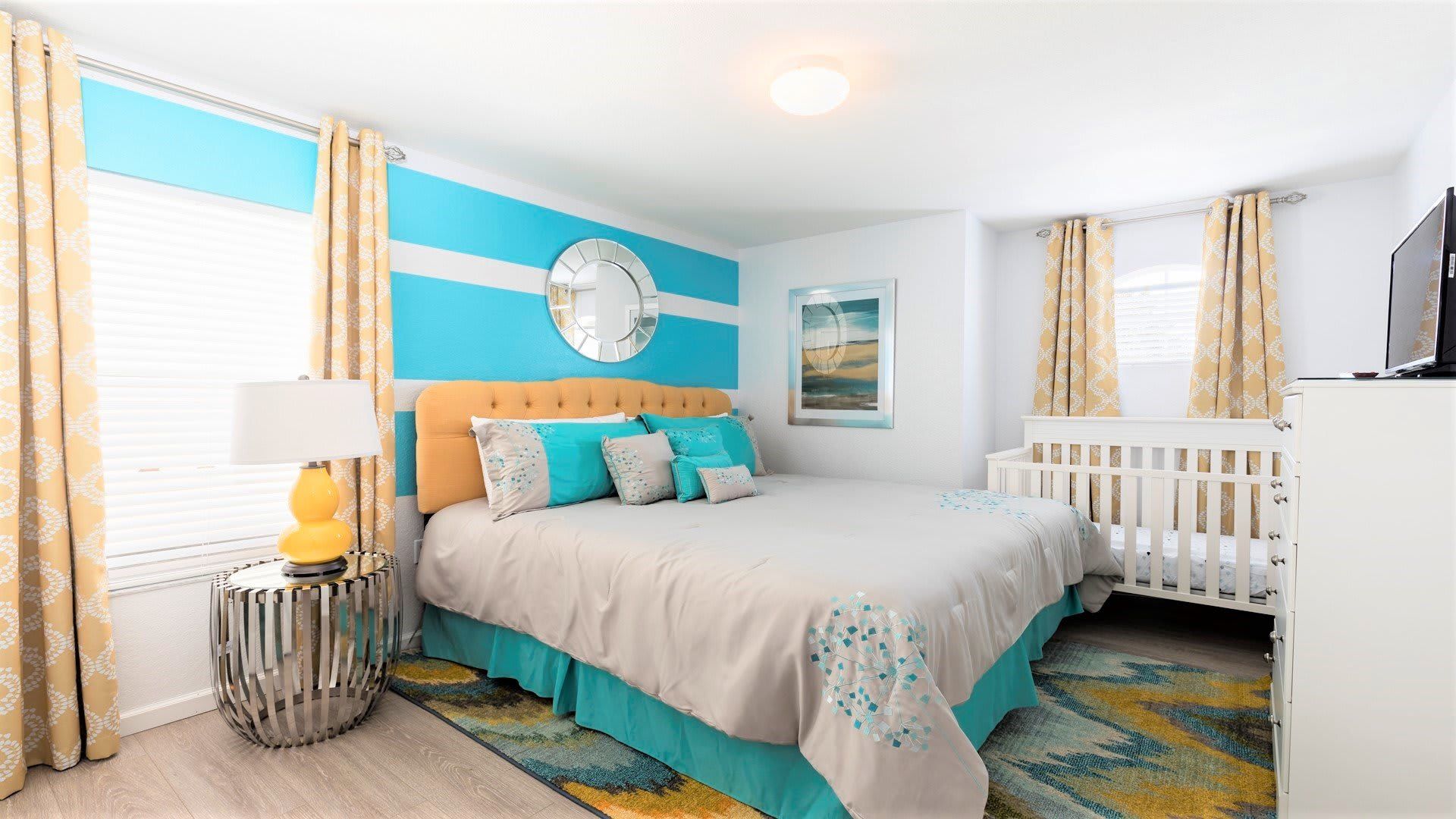 The spacious king bedroom on the second level