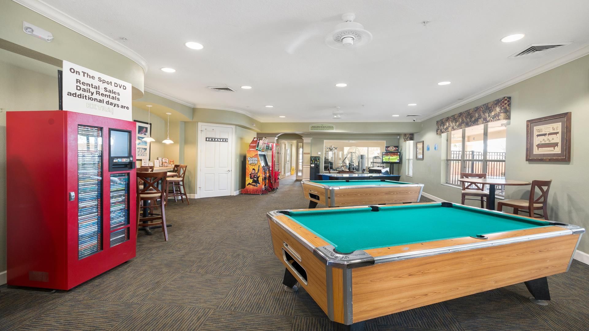 Game room fun! Enjoy air hockey, pool, arcades & more in this resort clubhouse!