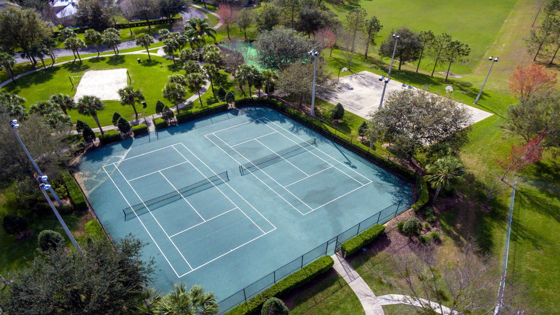 Serve up some fun on these beautiful tennis courts, plus basketball & volleyball! 