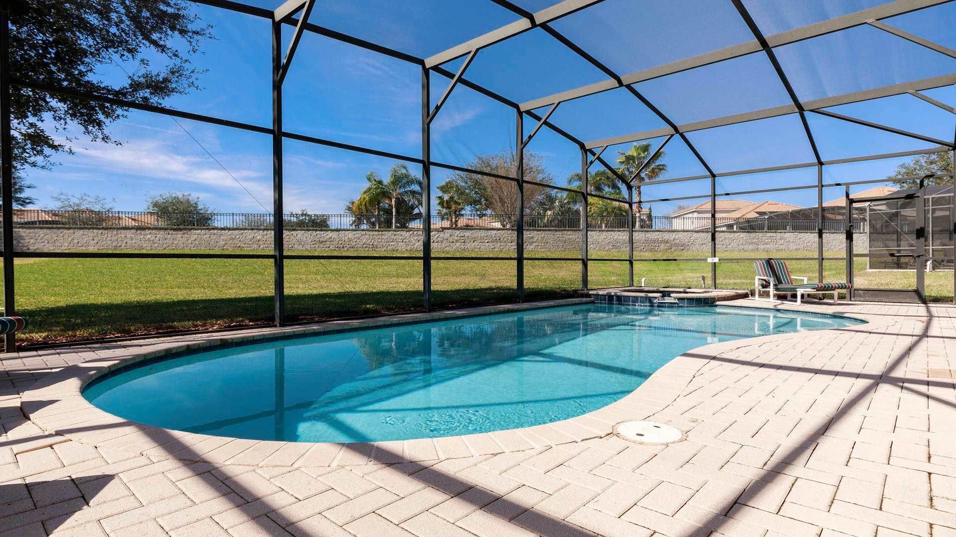 Enjoy a refreshing swim in our sparkling pool, providing you with a relaxing oasis.