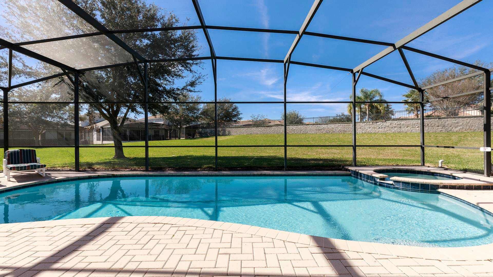 Enjoy stunning views from your own private pool and spa