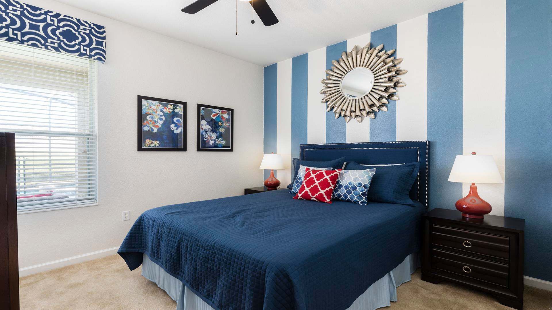 Drift into a peaceful sleep in our cozy bedroom, ensuring a restful night's sleep during your stay.