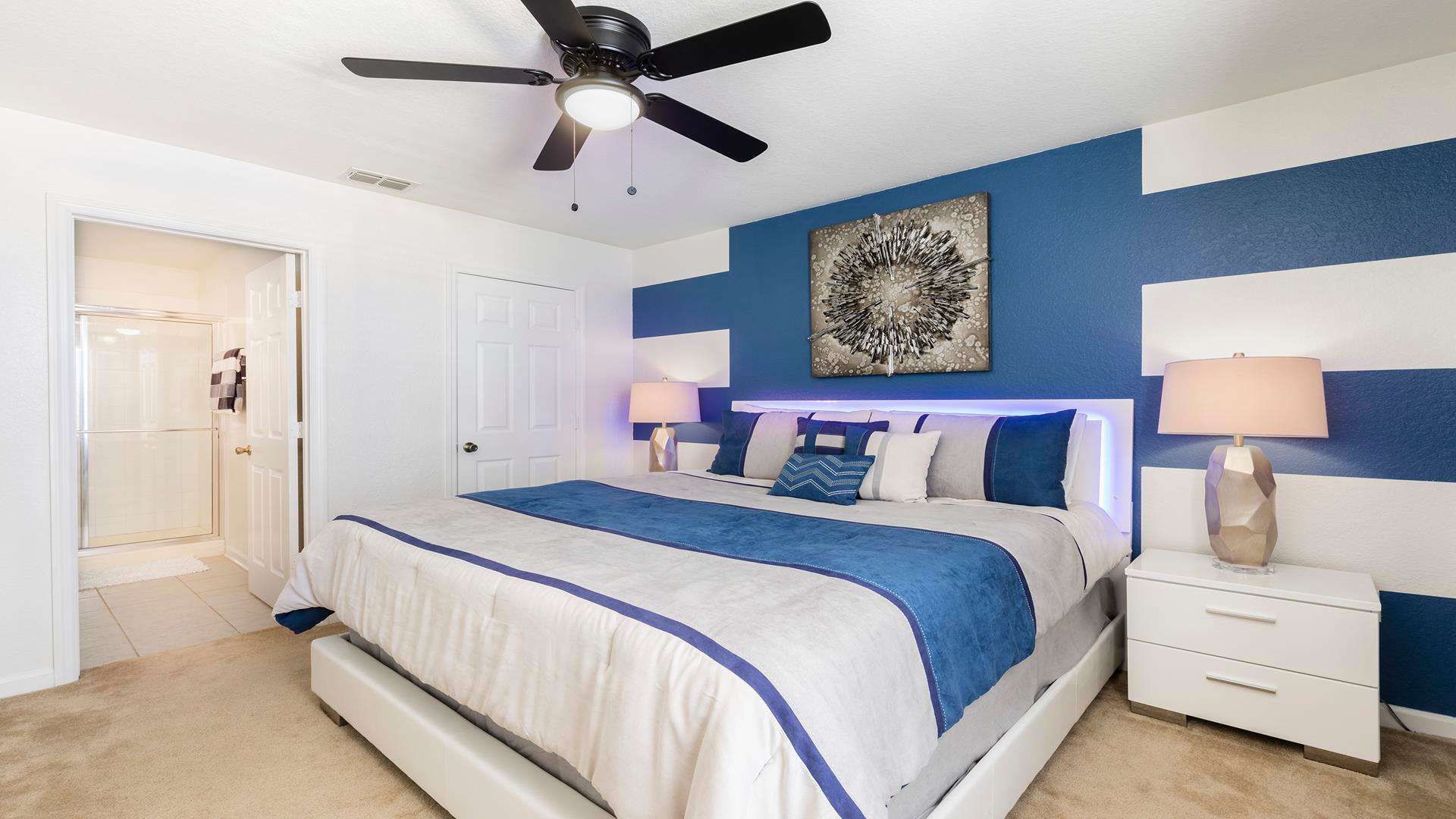 The spacious second bedroom with a comfortable king bed