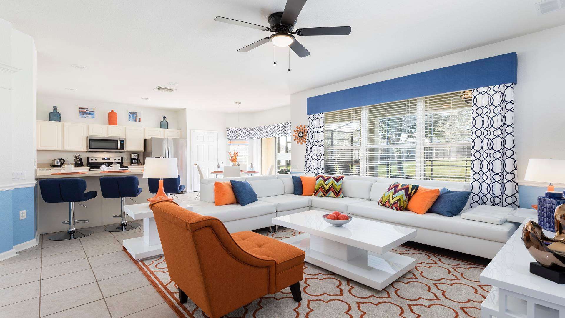 Relax in the lounge on the soft leather sofas