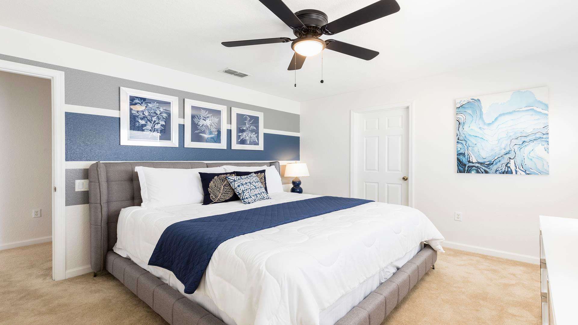 The spacious third bedroom with a comfortable king bed