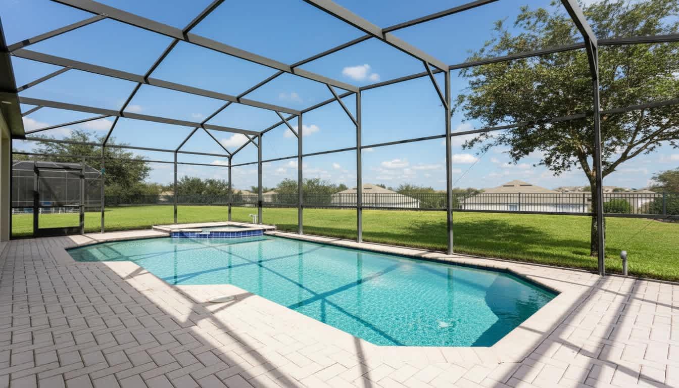 Enjoy stunning views out on to the green land from your own private pool